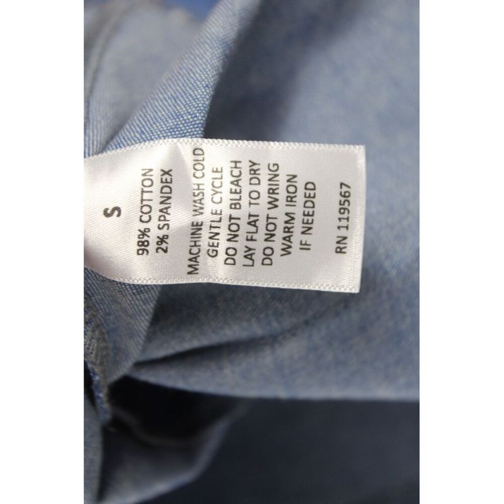 Clayton Womens Cropped Tank Blue Off Shoulder Sleeveless Cotton Size S - Picture 4 of 5